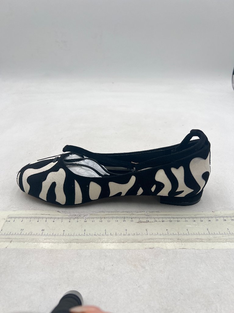 Zebra Print Women’s Print Ballet Flats Almond Toe Slip On Lace Up Dress Flats